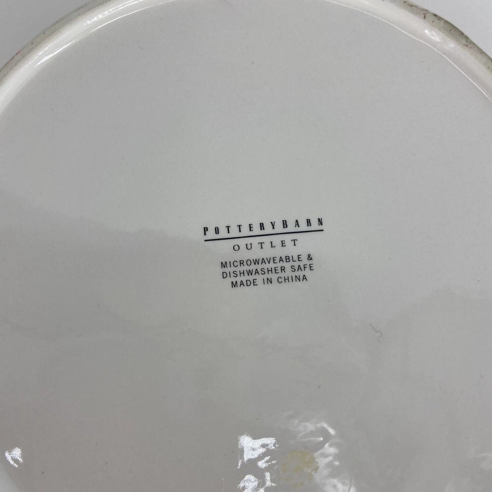 Pottery Barn Minimal Christmas Winter Joy Candy Cane Plate Set of 2 - Picture 3 of 3